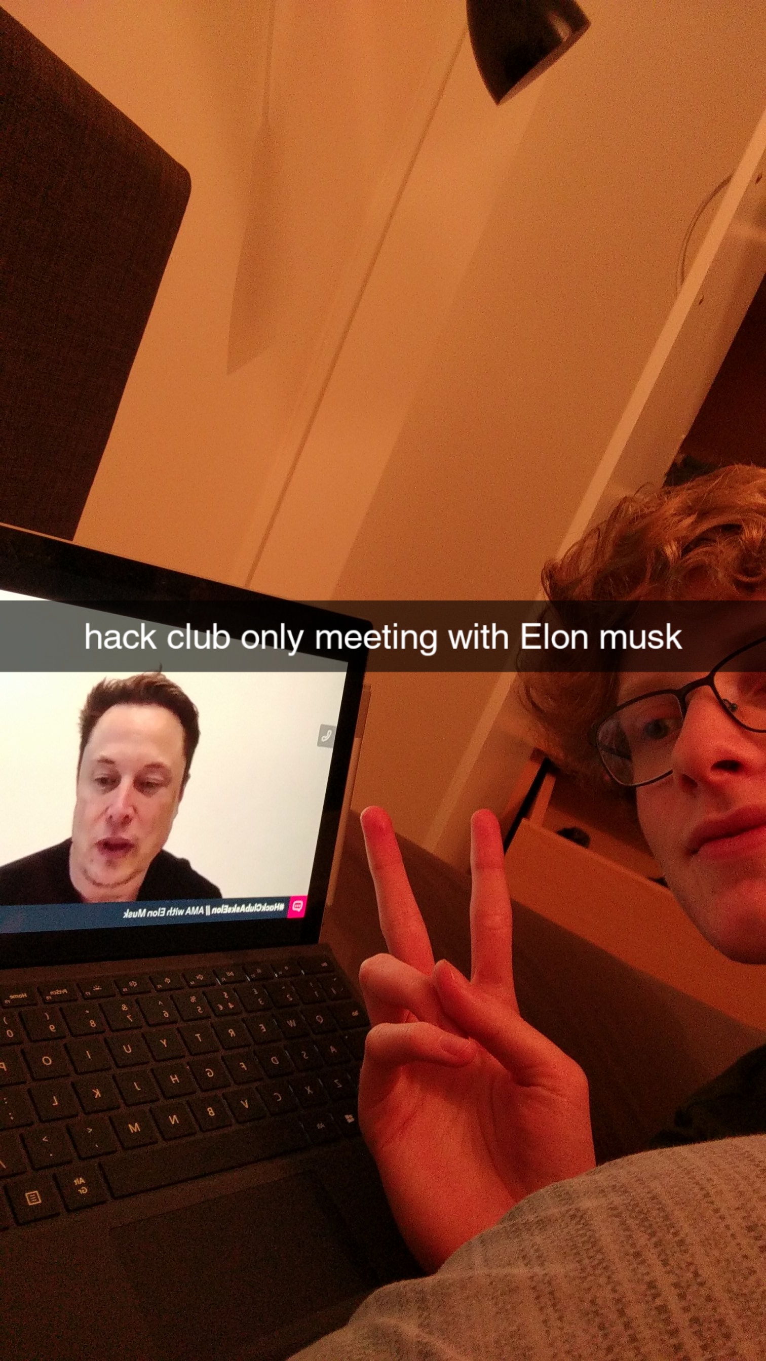 Hack Club-exclusive meeting with Elon Musk (ft. me in my bed)